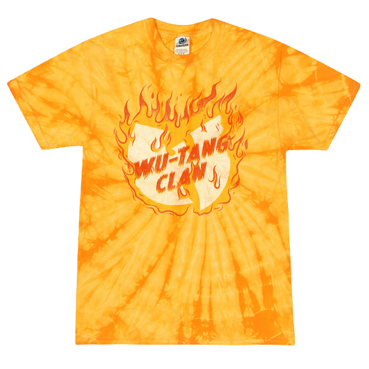 Flames Logo T-shirt - Gold Tie Dye